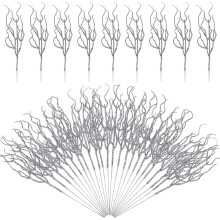Glitter Christmas Tree Picks Silver 30-Pc