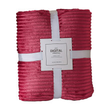 Cable Knit Throw Blanket Queen Size Cotton Waffle and Coral