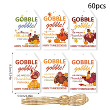 Thanksgiving Gift Tags Pumpkin Maple Leaves 60Pcs
