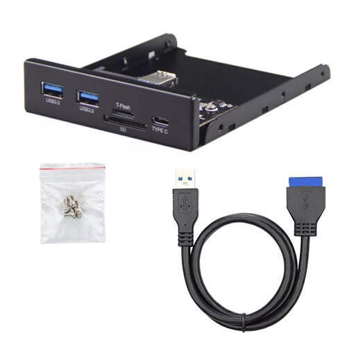 Compact PC Front Panel with USB 3.0 Type-C and Micro SD TF