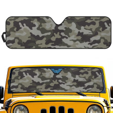 Green Camo Foldable Windshield Sunshade for Jeep Wrangler