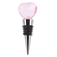 Heart Shape Wine Stopper Set Crystal Alloy 2.5 Inches