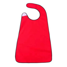 Adult Bib Terry Cloth Washable Red