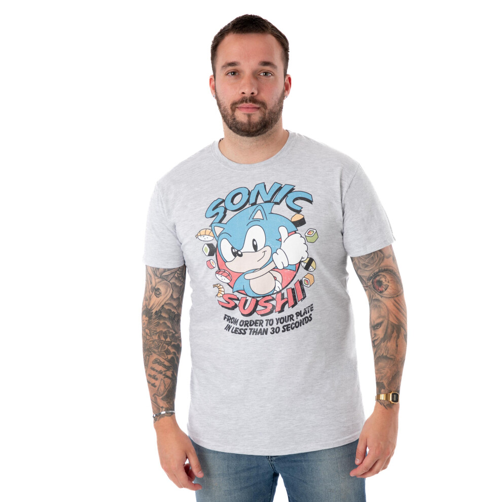 Sonic The Hedgehog (Xxx-Large) Short Sleeved T-Shirt (Mens Grey)