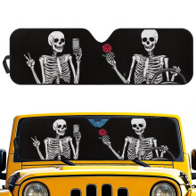 Funny Skull Windshield Sun Shade for Jeep Wrangler JL JLU