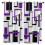 Abstract Geometric Curtain Black Purple 2-Pack 1