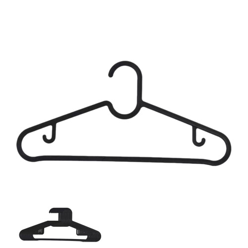 Black Plastic Clothes Racks Non-Slip Space-Saving 10-Pack 1