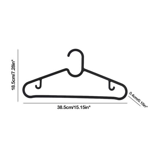 Black Plastic Clothes Racks Non-Slip Space-Saving 10-Pack 2