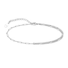 Fußkettchen mit Büroklammer, 925er Sterlingsilber, 1 Stück