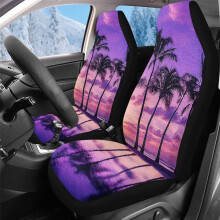 Housse de siège auto avant douce et moelleuse, lot de 2, motif coucher de soleil hawaïen et palmiers