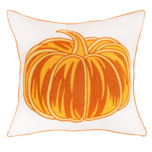 Coussin décoratif brodé citrouille d'Halloween 45 x 45 cm
