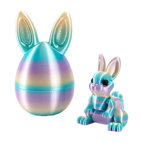 Litet 3D-printat påskägg med kaninfigur 1 bit