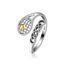Keltisk skedring i sterlingsilver, justerbar öppen ring