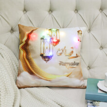 Taie d'oreiller LED Lune Étoile Lumineuse 45 x 45 cm