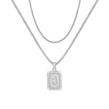 Letter Pendant Necklace Yellow Gold Plated Stainless Steel