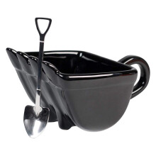 Bagger-Kaffeebecher aus Keramik mit Baustellenmotiv, spülmaschinenfest