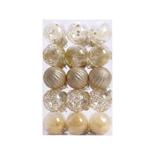 Boules de Noël incassables, lot de 30, 6 cm