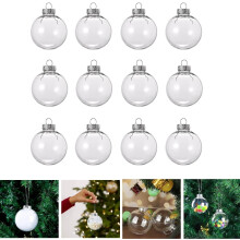Clear Fillable Christmas Ornaments Plastic 12 Pack 2.4 Inch