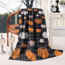 Couverture en flanelle citrouille d'Halloween 50 x 60 pouces