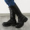 Women's Knee-High Gothic Lace-Up Boots Black Size 7.5 6