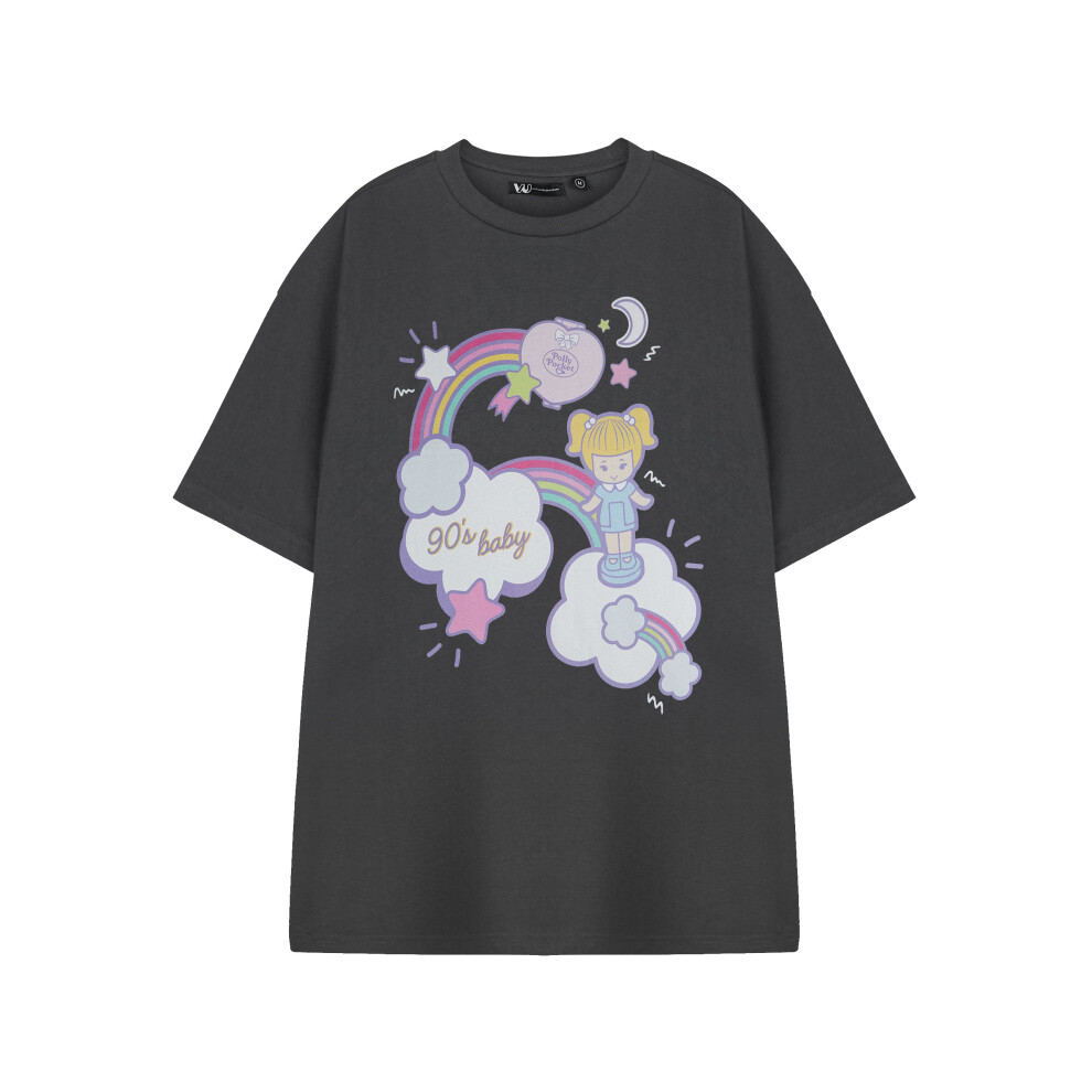 Polly Pocket (Medium) Short Sleeved T-Shirt (Womens Grey)