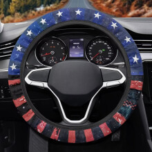 American Flag Steering Wheel Cover 15 Inch Breathable