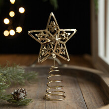 Silver Christmas Tree Topper Star Ornament 1 Pack