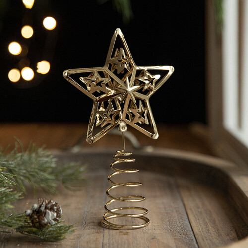 Silver Christmas Tree Topper Star Ornament 1 Pack