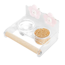 Bird Feeder with Double Bowls and Removable Cups for
