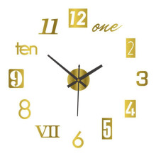 Acrylic Wall Clock Gold Small 40cm Silent Three-Dimensional