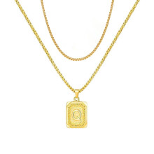 Initial A-Z Letter Pendant Necklace Yellow Gold Plated