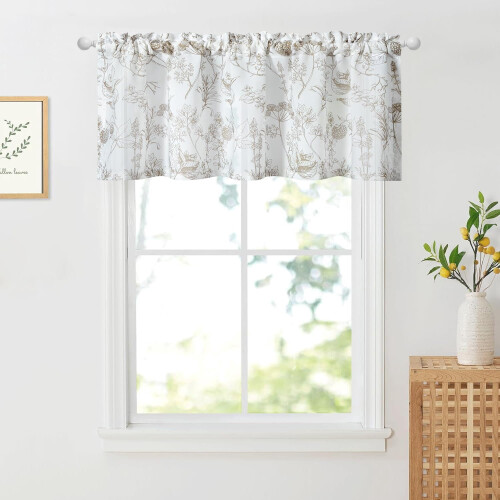 Semi-Sheer Kitchen Curtain Valance Brambleberry Pattern 2