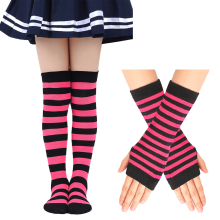 Kids Soccer Socks and Gloves Set Cotton Knee-High Tube