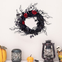 Couronne d'Halloween artificielle pour décoration intérieure et extérieure