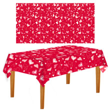 Nappe jetable en plastique à motif amour pour la Saint-Valentin