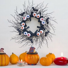 Couronne d'Halloween artificielle pour intérieur et extérieur