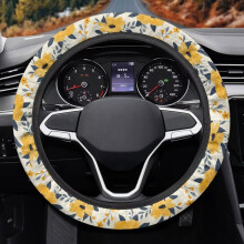 Yellow Fuzzy Steering Wheel Cover Winter Use 1 Pack