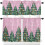 Ensemble de rideaux de cuisine roses de Noël avec sapin et 1