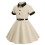 Mädchen Herbstkleid, einfarbig, langärmelig, tailliert, beige, XS 1