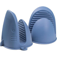 Gants de cuisine en silicone résistant à la chaleur, lot de 2, noirs