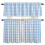 Easter Kitchen Curtains Set Blue White Buffalo Plaid 3-Piece 1