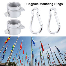 Anneaux de fixation en aluminium pour mât de drapeau, rotation à 360, lot de 2