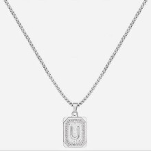 A-Z Letter Pendant Necklace Yellow Gold Plated Stainless