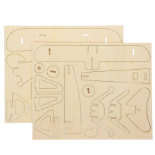 Vintage Wood Airplane Jigsaw Puzzle Light Brown 1 Set