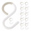 S-hook towel hanger plastic white PP 12 pcs 1