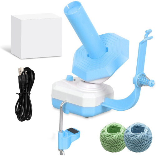 Electric Yarn Winder Dual-Spring Blue 10 oz