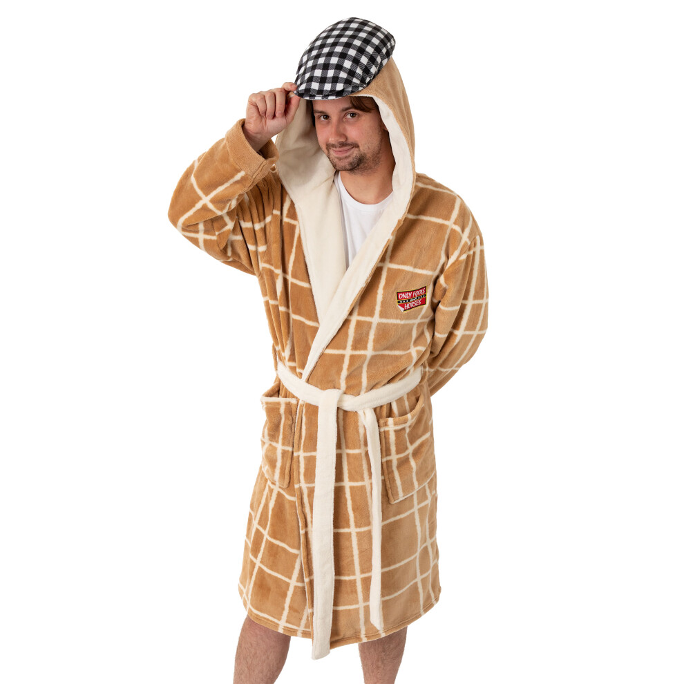 Only Fools And Horses (Xx-Large) Hooded Bathrobe (Mens Beige)