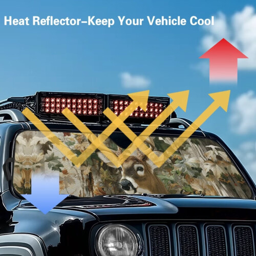 Windshield Sun Shade for Jeep Wrangler JL/JLU and Gladiator 2