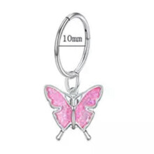 Stainless Steel Glitter Belly Button Ring CZ 7