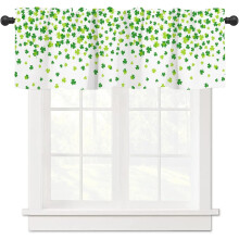 Rideaux à cantonnière Shamrock verts 54 x 18 po à œillets